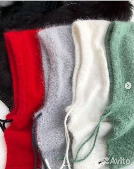 Капор вязаный из пуха норки