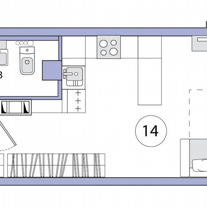 Апартаменты-студия, 33,8 м², 2/10 эт.