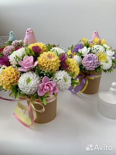 Букет цветов из мыла на 1 сентября