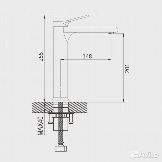 Смеситель для раковины Shevanik S8311H, черный