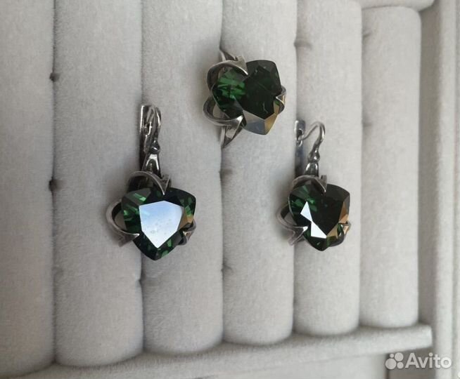 Серьги и кольцо серебряные