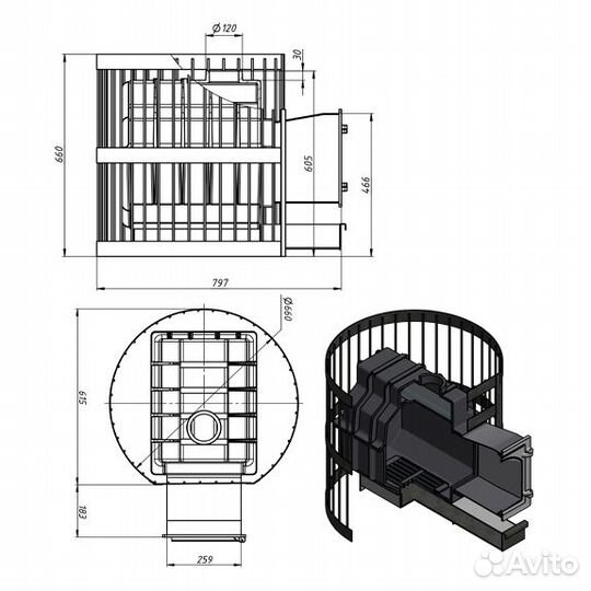 Банная печь Везувий Легенда Ретро Стандарт 24 дт-4