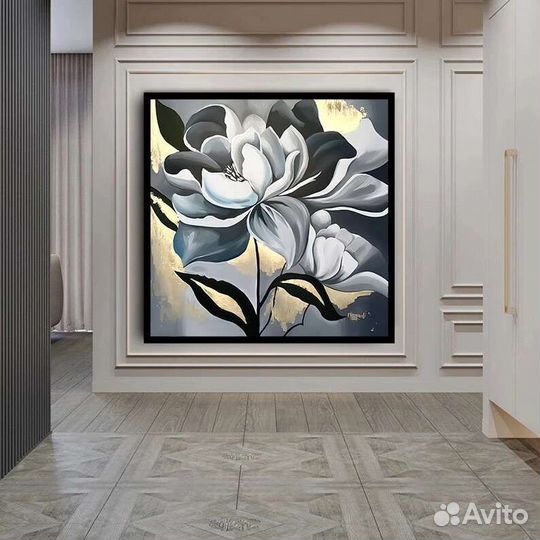 Картина пион с поталью