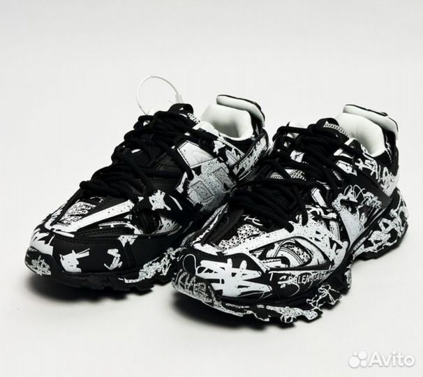 Balenciaga Track 1 Gaffiti Black White