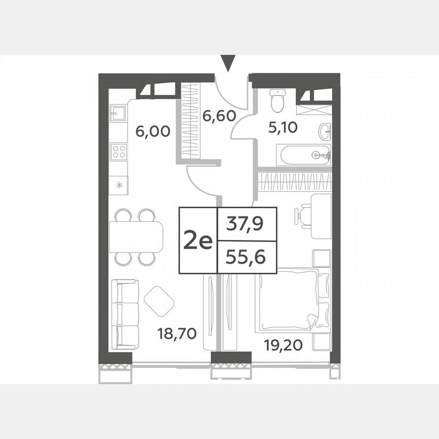 1-к. квартира, 54,2 м², 33/54 эт.