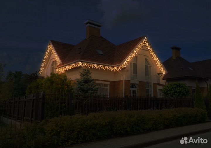 Декоративное освещение домов и фасадов в Уфе