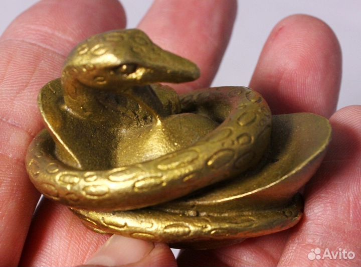 Змея на Чаше - Китайская статуэтка из Бронзы ru*73