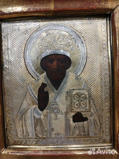 Икона Николай Чудотворец серебро 84 проба