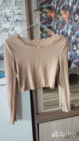 Кроп топ с длинным рукавом