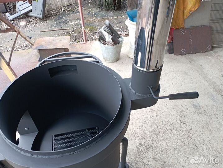 Печь для казана с боковыми дымоходами обновленная