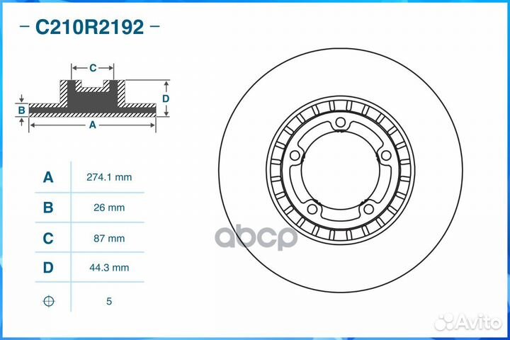 Диск тормозной передний hyundai / KIA C210R2192