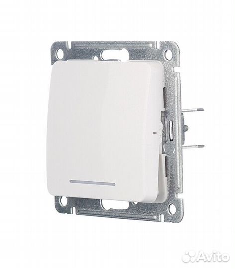 Выключатель Hegel Master одноклавишный встраиваемый белый с подсветкой (вс10-412)