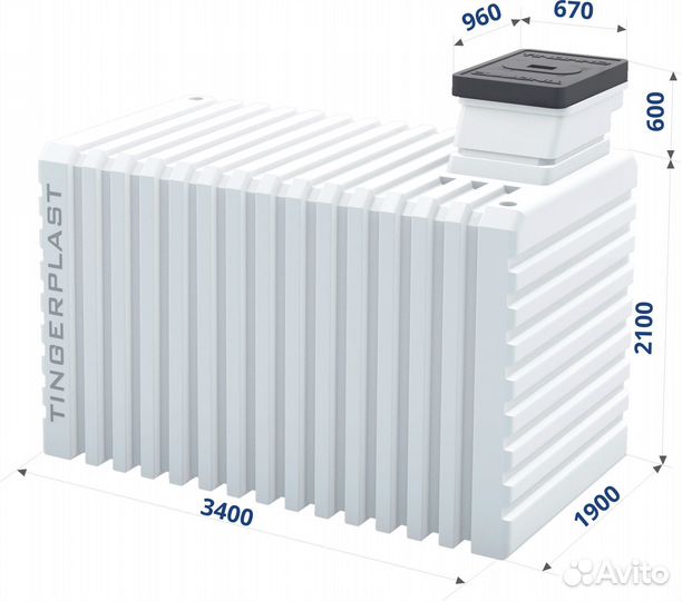 Безшовный Пластиковый погреб Tingard 3500