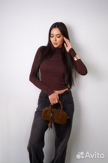 Лонгслив женский укороченный