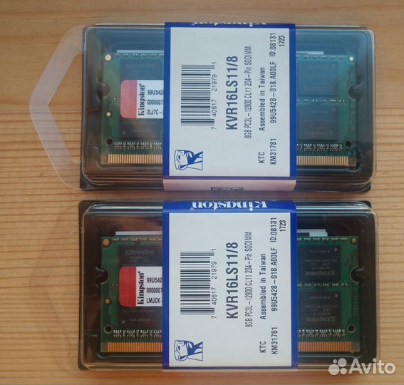 Оперативная память Kingston DDR3L 8Gb 1600Mhz