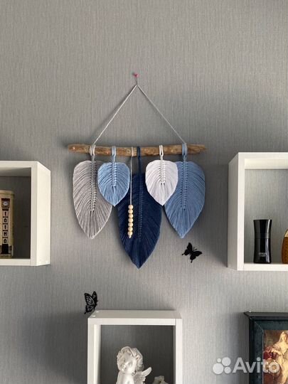 Панно листики макраме