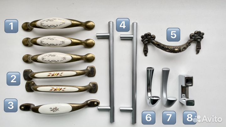 Ручки для мебели, крючки