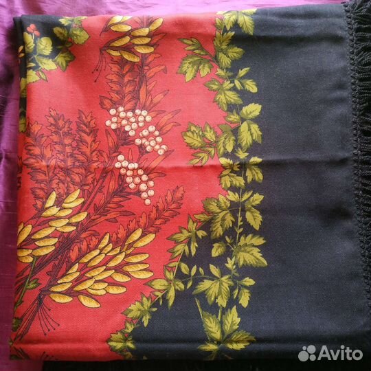 Рябина 7 В.Зубрицкий платок Павловопосадский 146см