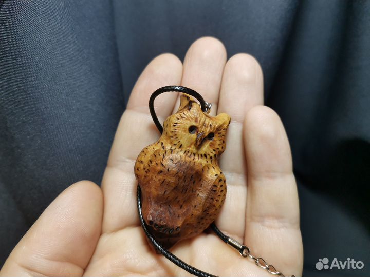 Кулон Сова из дерева