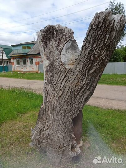 Скульптура из дерева медведица с медвежатами