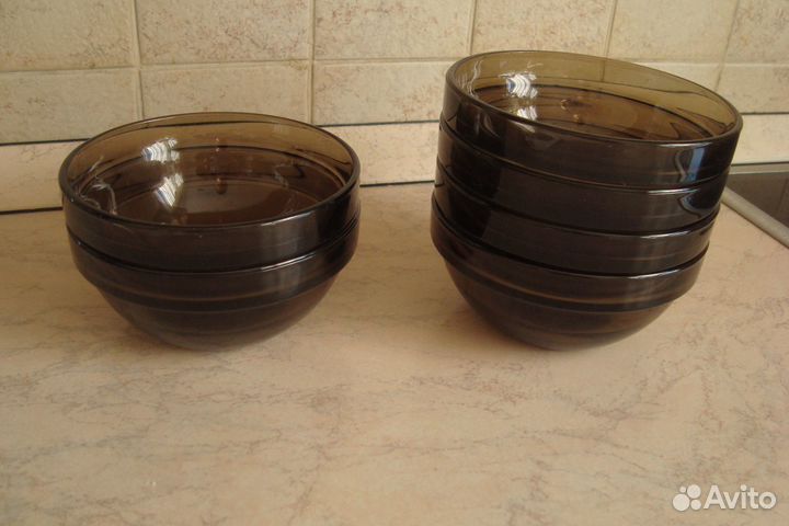 Вазочка салатник темное стекло