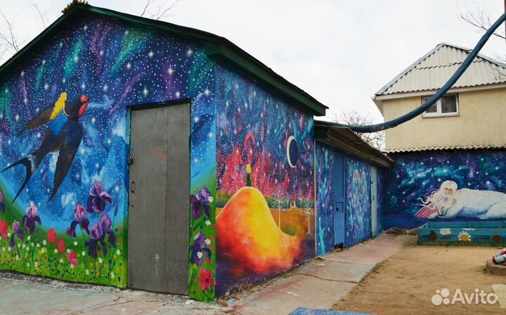 Роспись стен, фасадов, витрин, художник