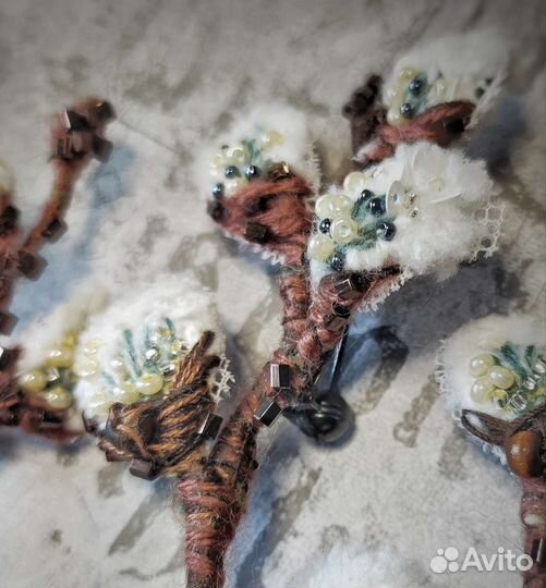 Брошь текстильная 