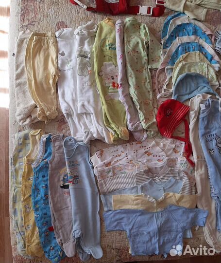 Детские вещи пакетом от 0, переноска-кенгуру