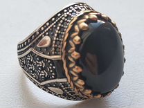 Серебряное кольцо мужское с камнем