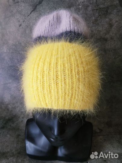 Шапка вязаная из пуха норки