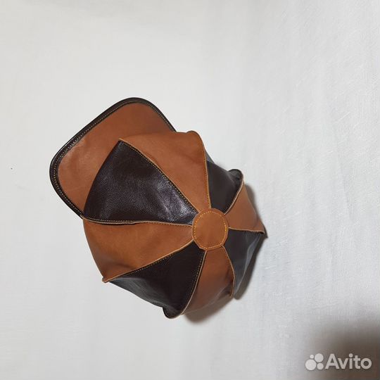 Кепка восьмиклинка из натуральной кожи