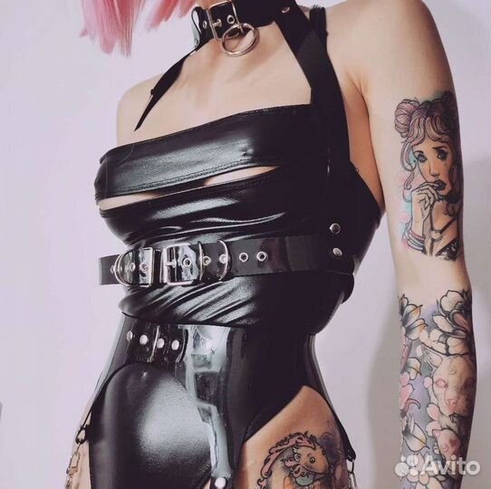 Портупея 3 в 1 широкая классическая с эффектом лат