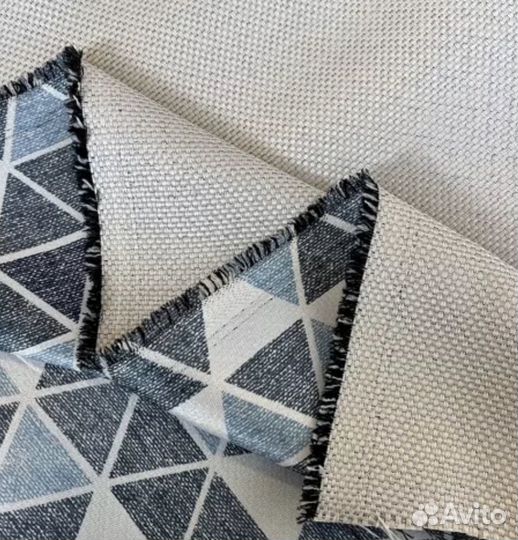 Ткань для штор рогожка блэкаут геометрия