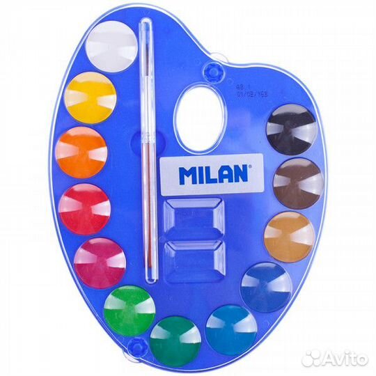 Акварель Milan, 12 цветов, палитра, кисть