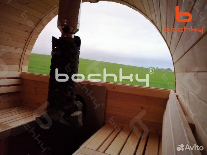 Мобильная Баня бочка 2х1,36 метра круг под ключ