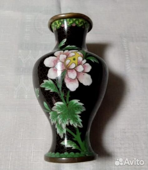 Латунная ваза, роспись «Клуазоне», Китай