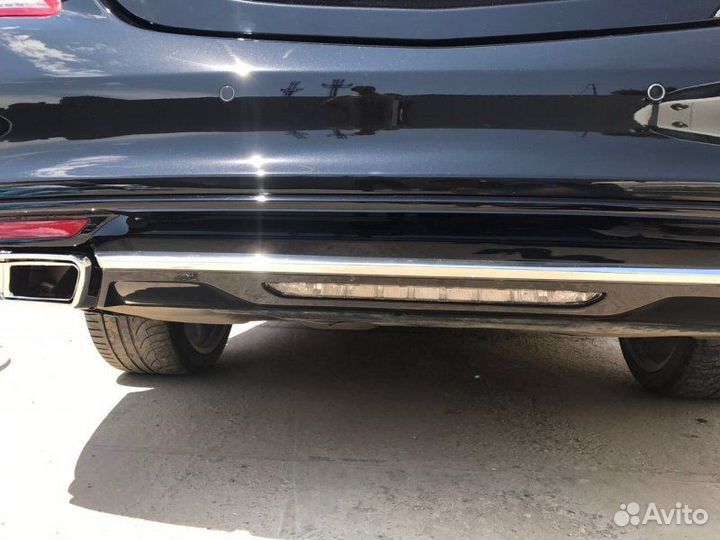 Задний диффузор с насадками Мерседес S65 амг w222