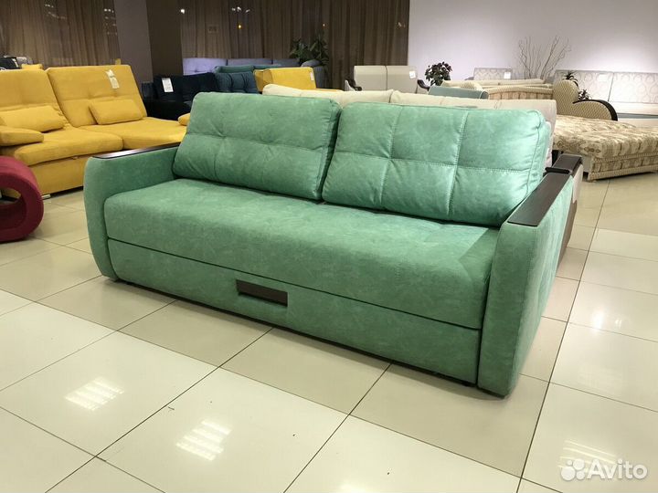Прямой диван, диван кровать Мальта 9, грин 1