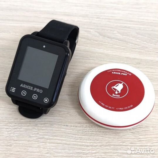 Кнопка вызова официанта и часы пейджер Элит