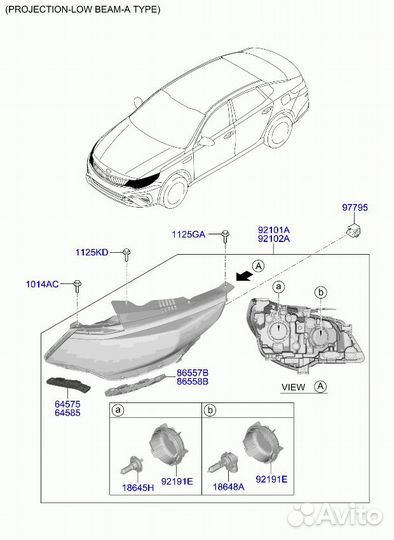 Фара левая для Kia Optima 2018-2020