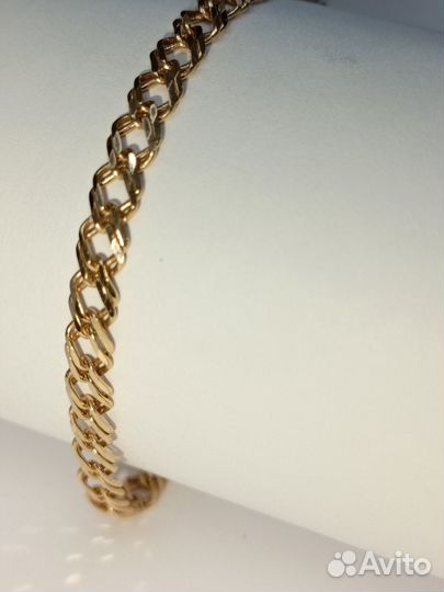 Золотой браслет двойной ромб. Арт.16