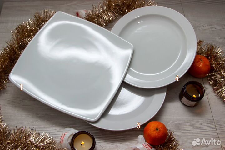 Тарелка фарфоровая квадратная Мехмед 260 х 260 мм