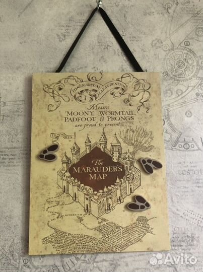 Металлическая доска с магнитами Карта Мародеров