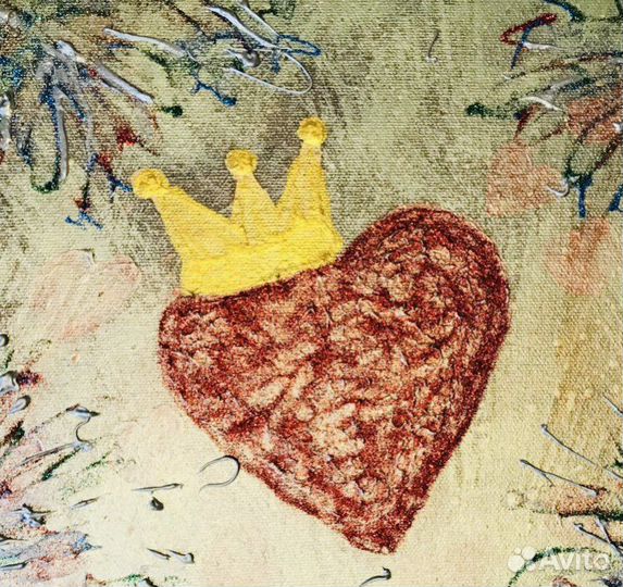 Картина сердце в короне признание 40х30х1,5 см