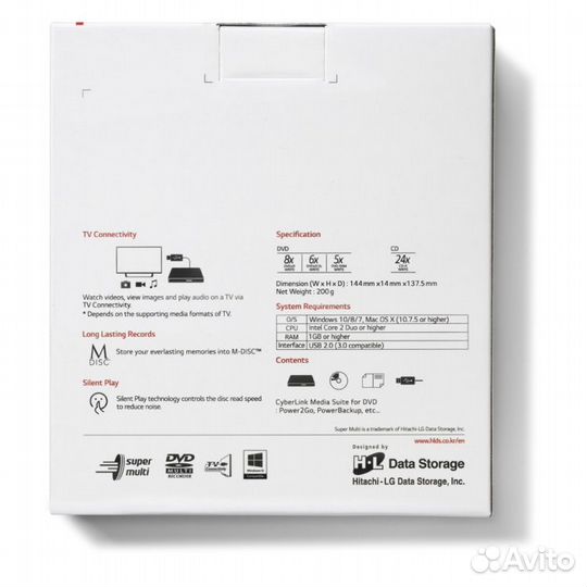 Внешний DVD-RW привод HL Slim Portable