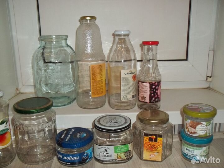 Банки стекло объёмом 0,1; 0,36; 0,7; 2,0 и 3,0 л