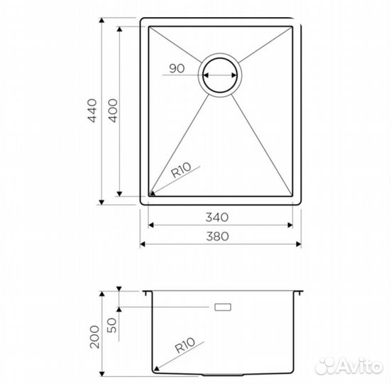 Мойка кухонная Omoikiri Taki 38-U/IF-IN