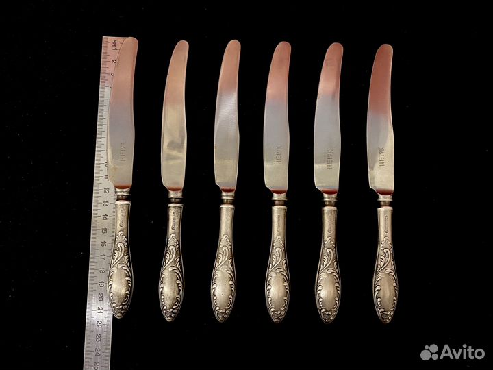 Мельхиоровые ножи, вилки и комплект приборов