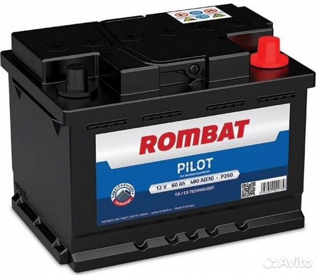 Аккумулятор Rombat P260 L2 60Ah Pilot R+