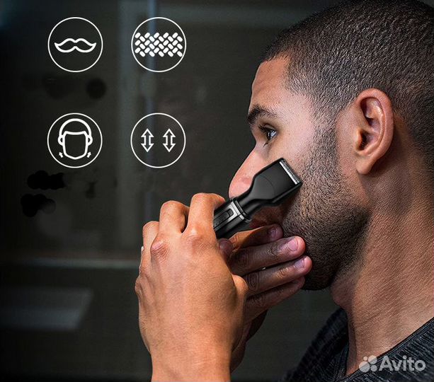 Триммер для стрижки волос kemei 6630 4 в 1. новый